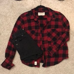 Plaid button down top!